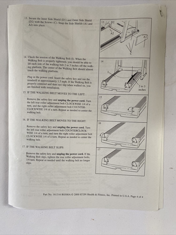 REPLACEMENT TREADMILL BELT - Running Machine Belt All Makes and Models 19”x112”