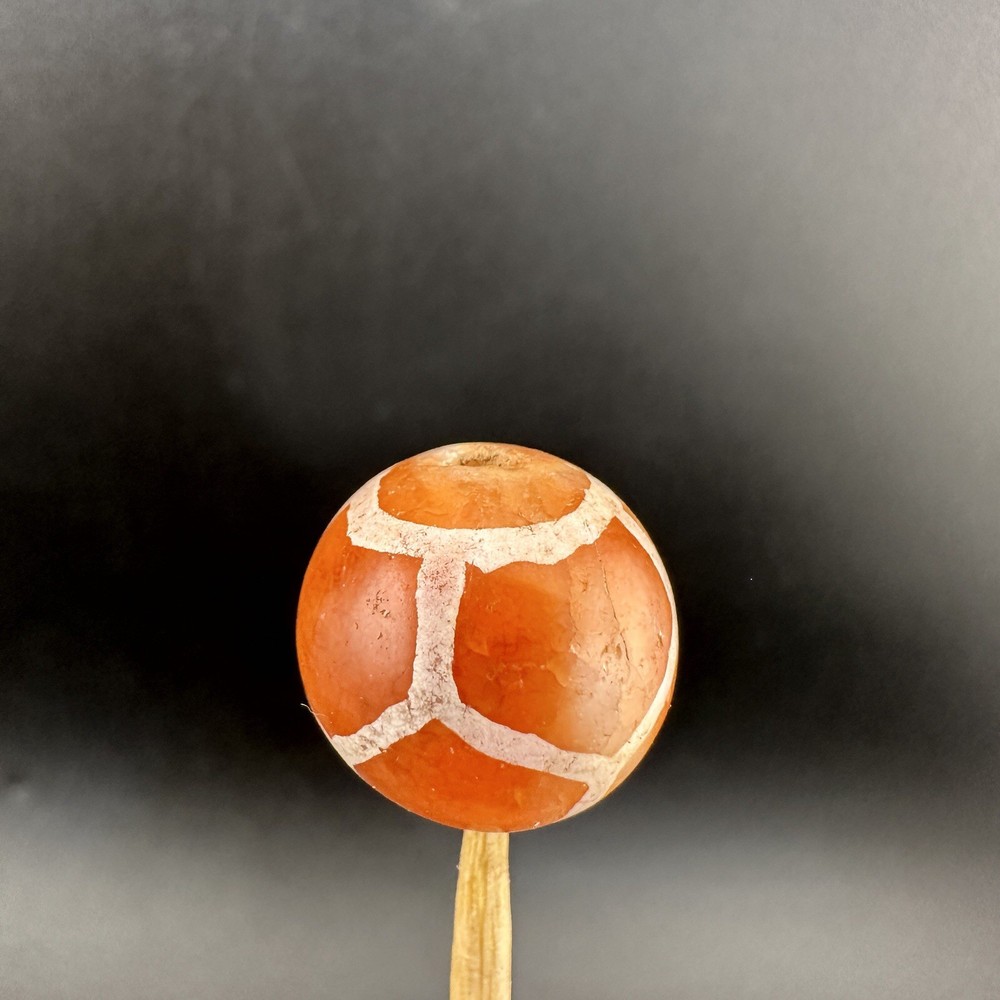 Antique Etched Carnelian Agate Beads Amulet