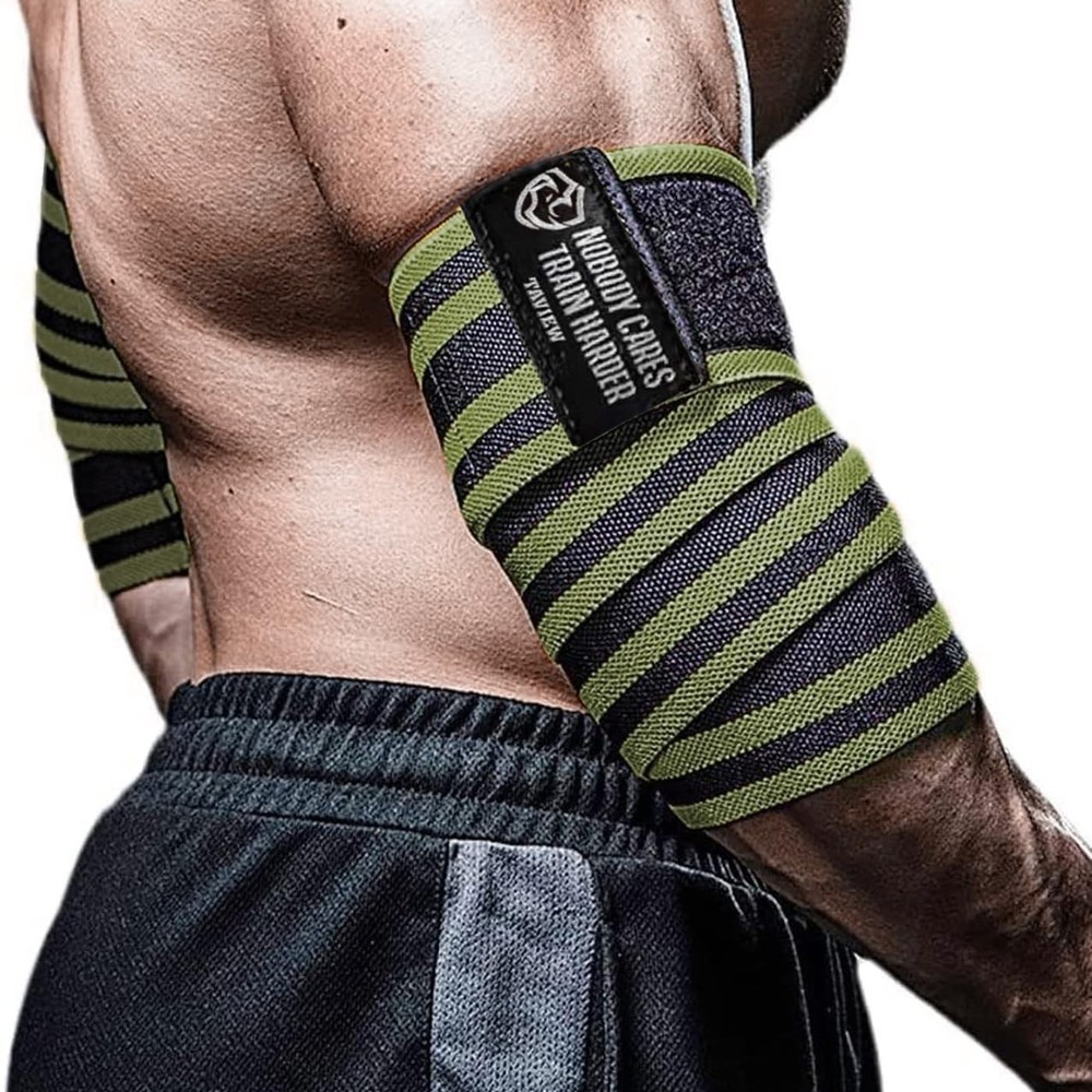 Elastic Elbow Wraps for Weightlifting - Compression Support Straps for Gym & Cro