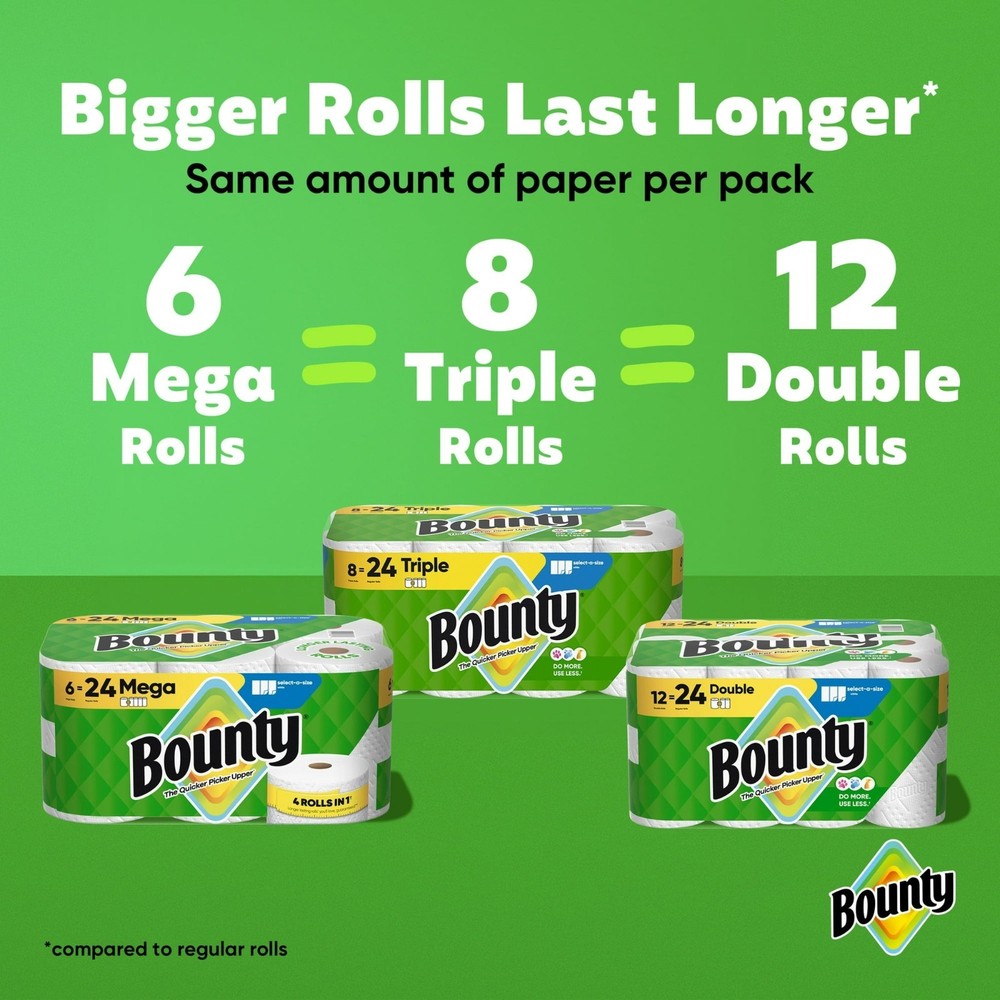Select-A-Size Paper Towels, White, 8 Triple Rolls = 24 Regular Rolls