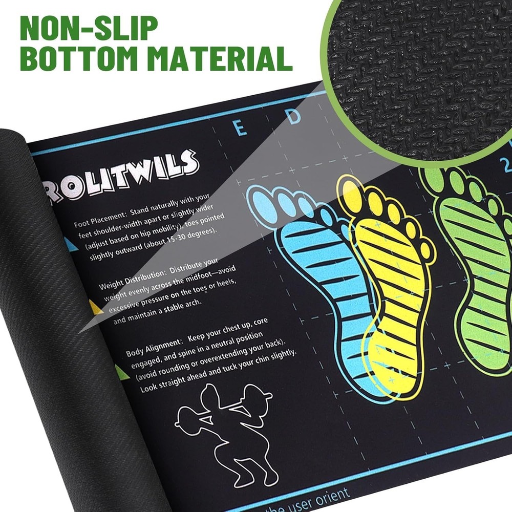 New Exercise Mat Perfect for Squats Leg & Ab Workouts - Squat Guide Mat