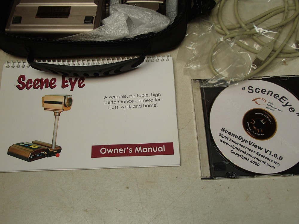 SceneEye 410 vision enhancement magnifier camera w/ case, software, etc