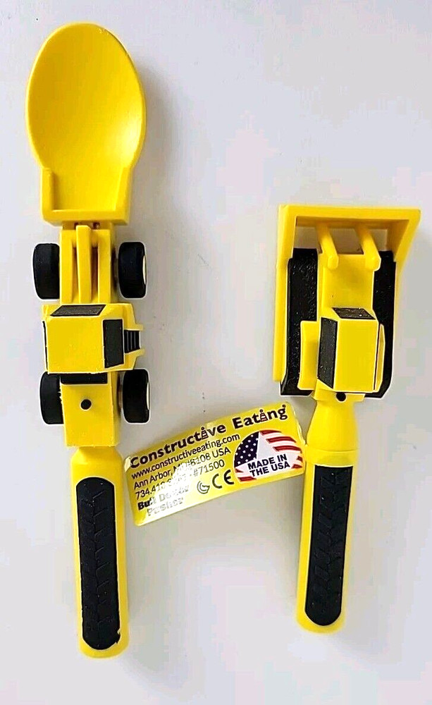Constructive Eating® FRONT LOADER SPOON & BULL DOZER PUSHER (USA Made)