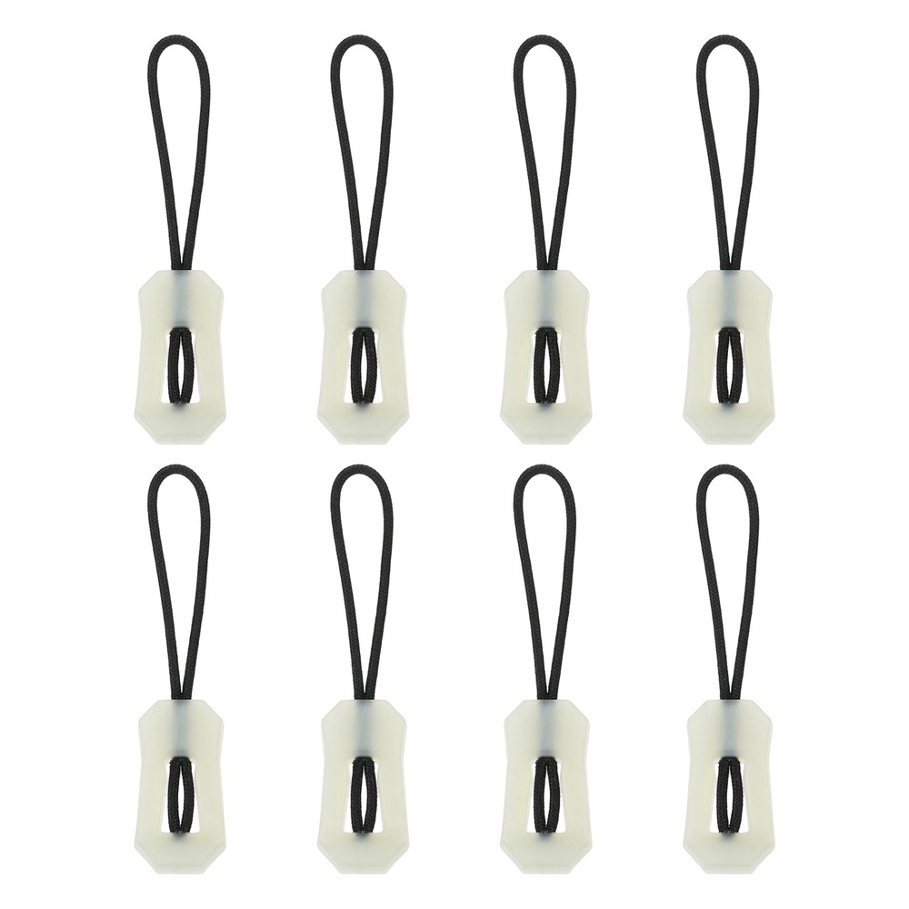 8pcs Luminous Zipper Pulls, Anti-Lost Zipper Puller Head, White