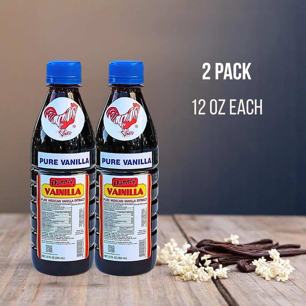 Danncy Vanilla Dark 12 fl oz (355 mL) 2 Pack – Authentic Mexican Vanilla...