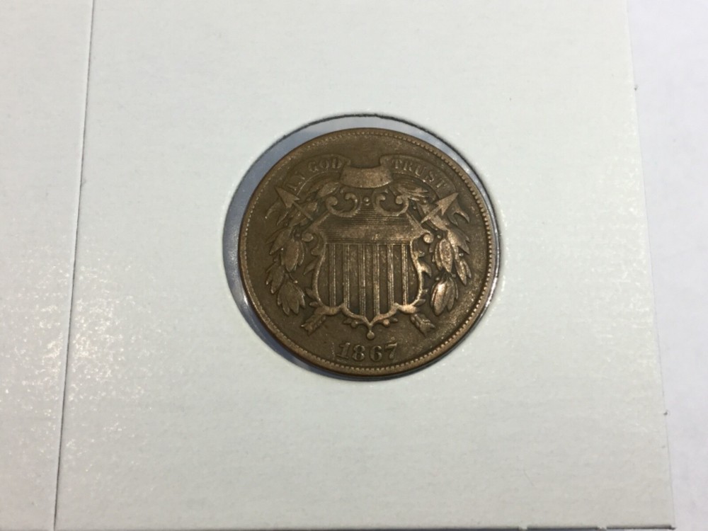 1867 lovely 2 Cent Piece in very fine