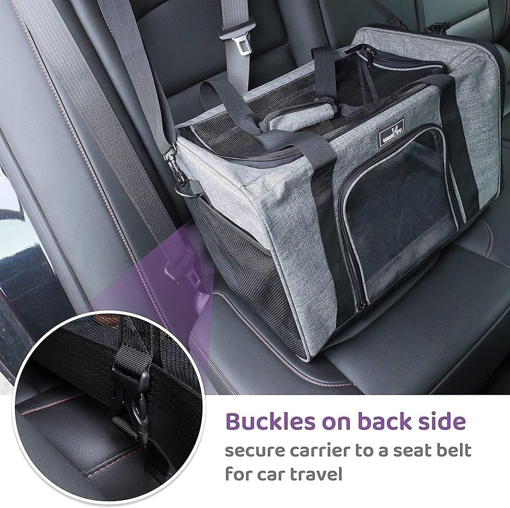 Compact TSA Approved Cat Carrier - Lightweight & Waterproof with Safety Features