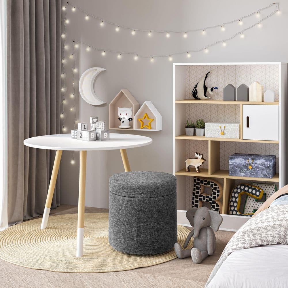 Modern Gray Rocking Wobble Storage Ottoman