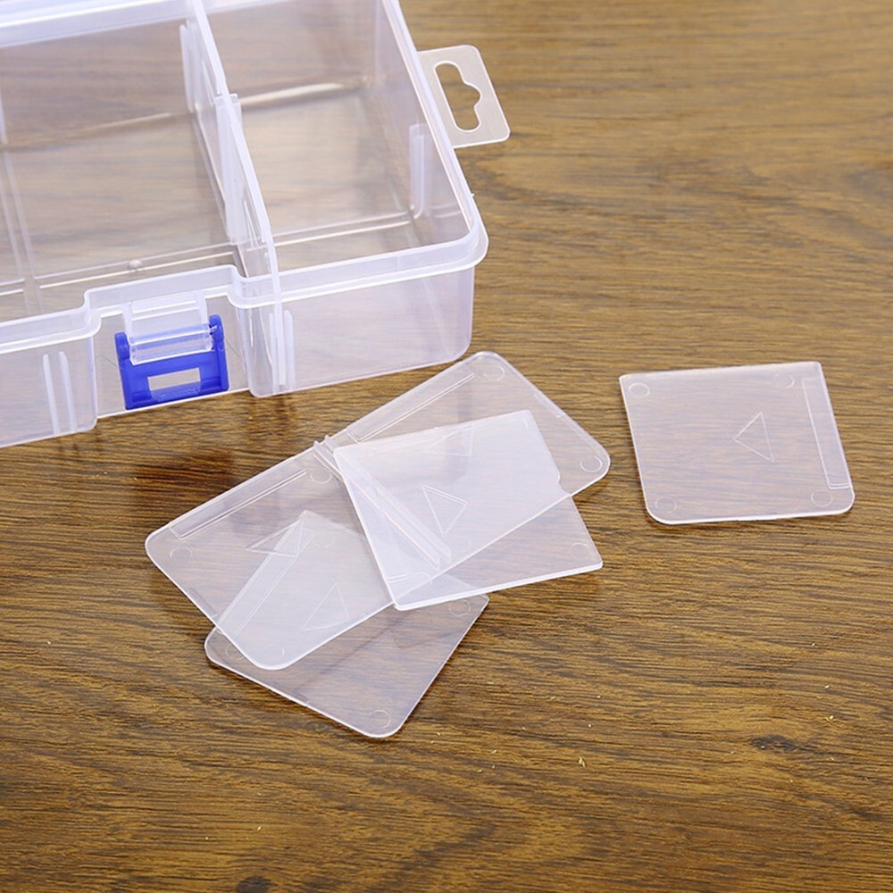 Compact Plastic Storage Box with 6 Adjustable Grids for Screw Organizer