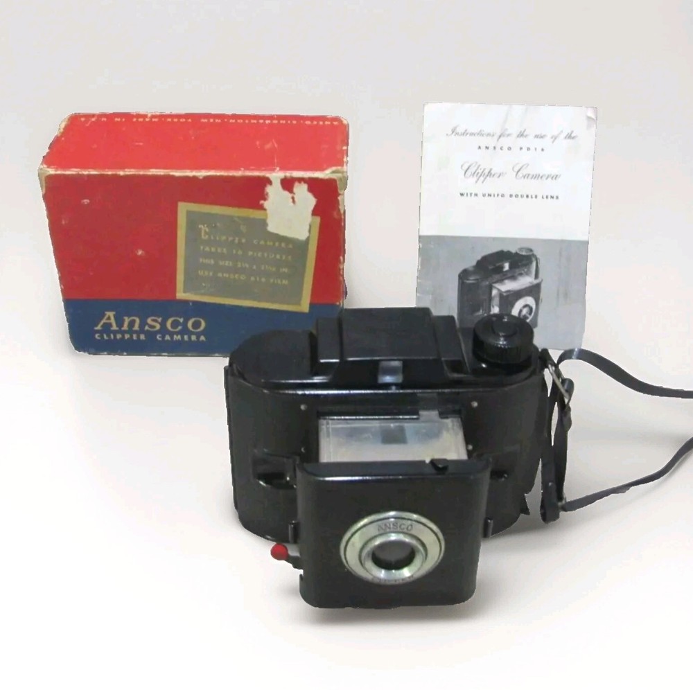 VINTAGE  ANSCO Clipper CAMERA clean Good Shape With Box #xw