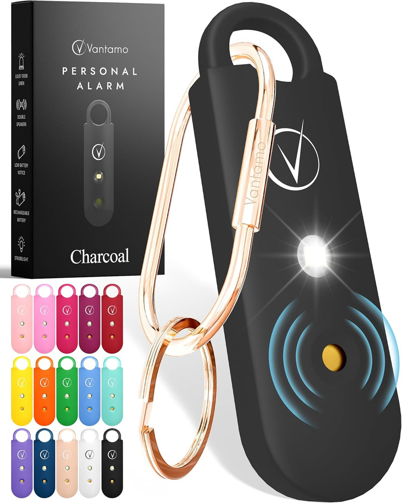 Personal Alarm for Self Defense with Low Battery Notice, Strobe Light & Extra Lo