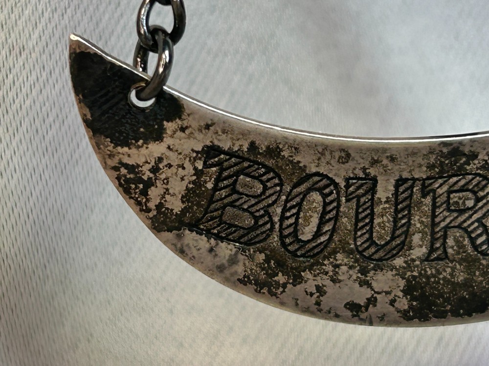 Vintage Sterling Silver Bourbon Decanter Label