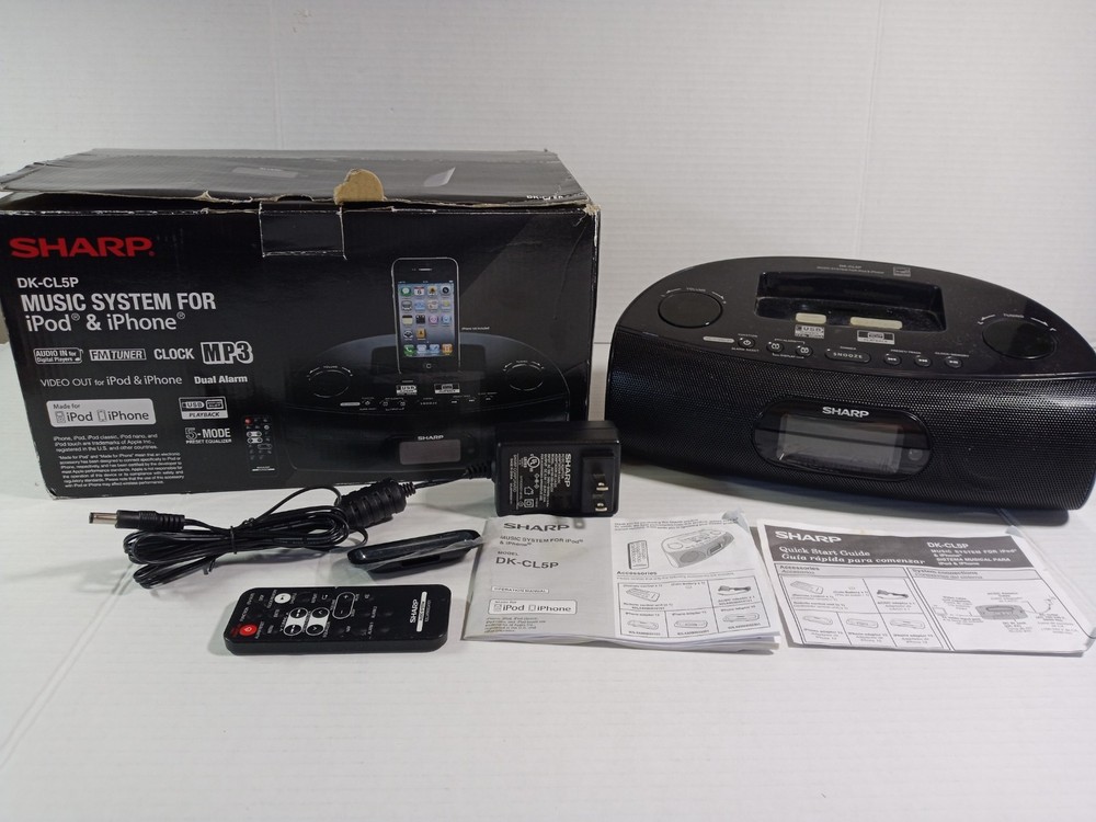 Sharp DK-CL5P Clock Radio Music System with iPod/iPhone Dock - Open Box Tested