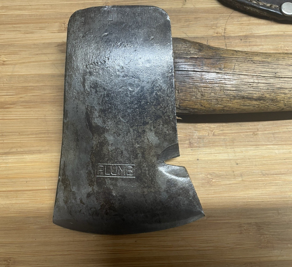 Vintage Plumb Hatchet With Nail Puller Original Handle Sheath