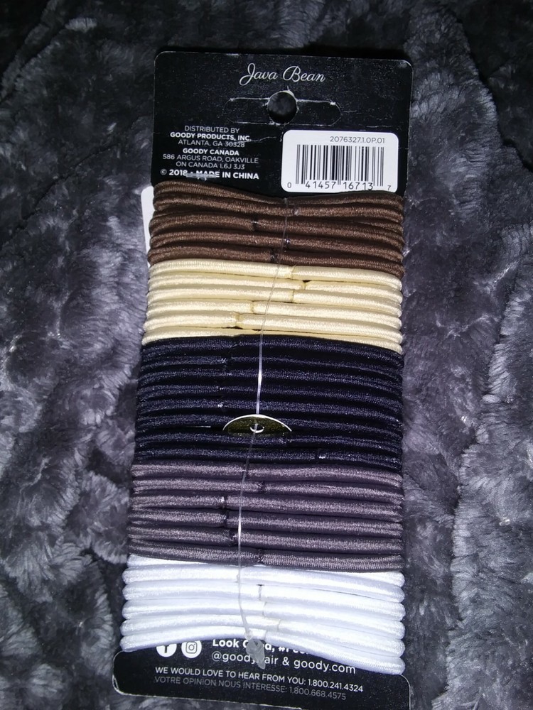 Goody Ouchless Hair Elastics Java Bean 32 pcs + Bonus Ribbon Elastic