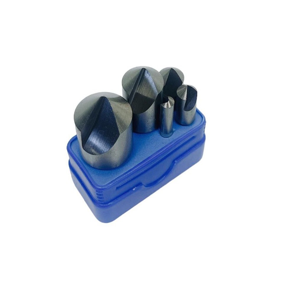 5 PC HSS Countersinks Straight Shank Single Flute 82 Degree