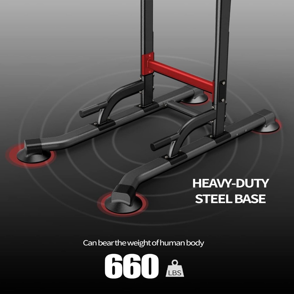 Power Tower Adjustable Height Pull Up & Dip Station Multi-Function Home Strength
