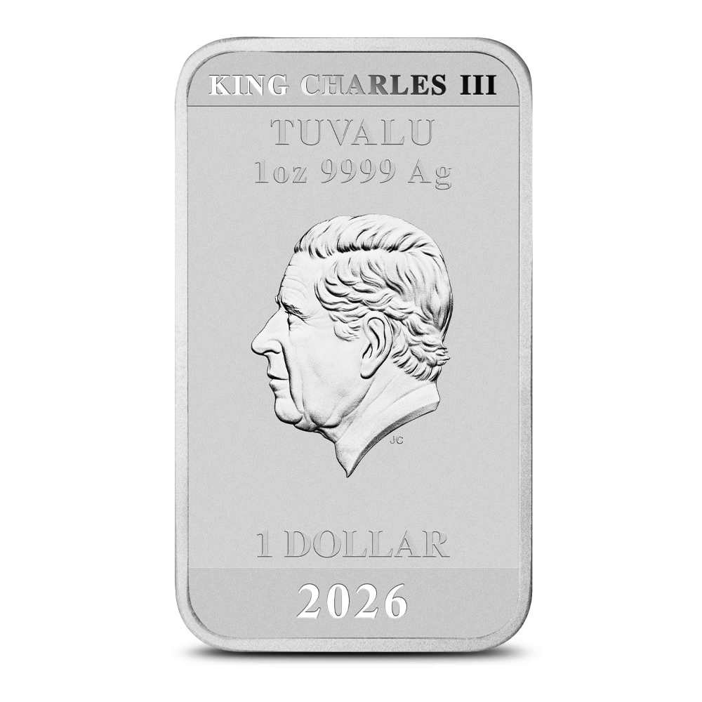 2026 1 oz Colorized Tuvalu Silver Stranger Things Season 4 Rectangular (Box CoA)
