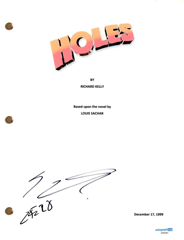 Khleo Thomas “Holes” Signed Autograph Movie Script Full Screenplay 'Zero' ACOA