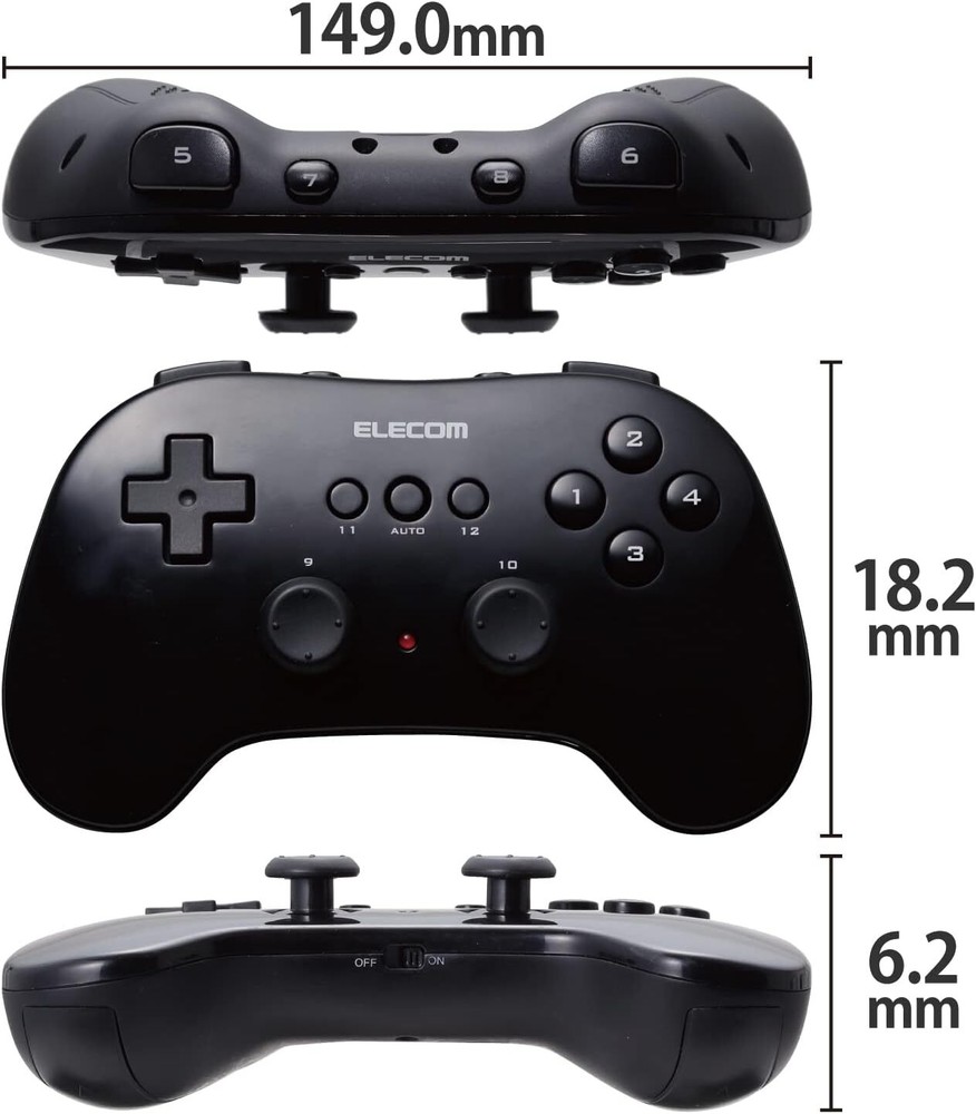 ELECOM Wireless Game Pad Small Lightweight 12 button Reflection High Endura