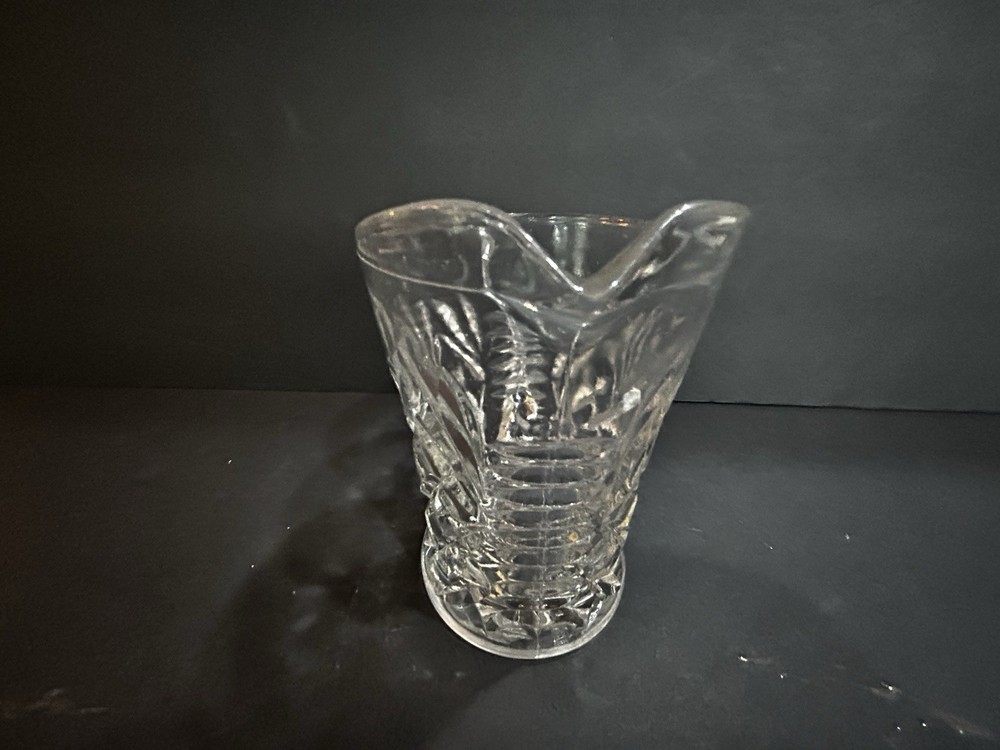 Small Clear Glass Starburst Design Pitcher