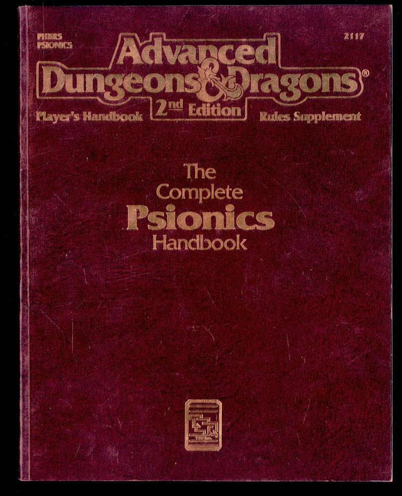 ADVANCED DUNGEONS & DRAGONS -complete PSIONICS HANDBOOK 1991 softcover S. Winter