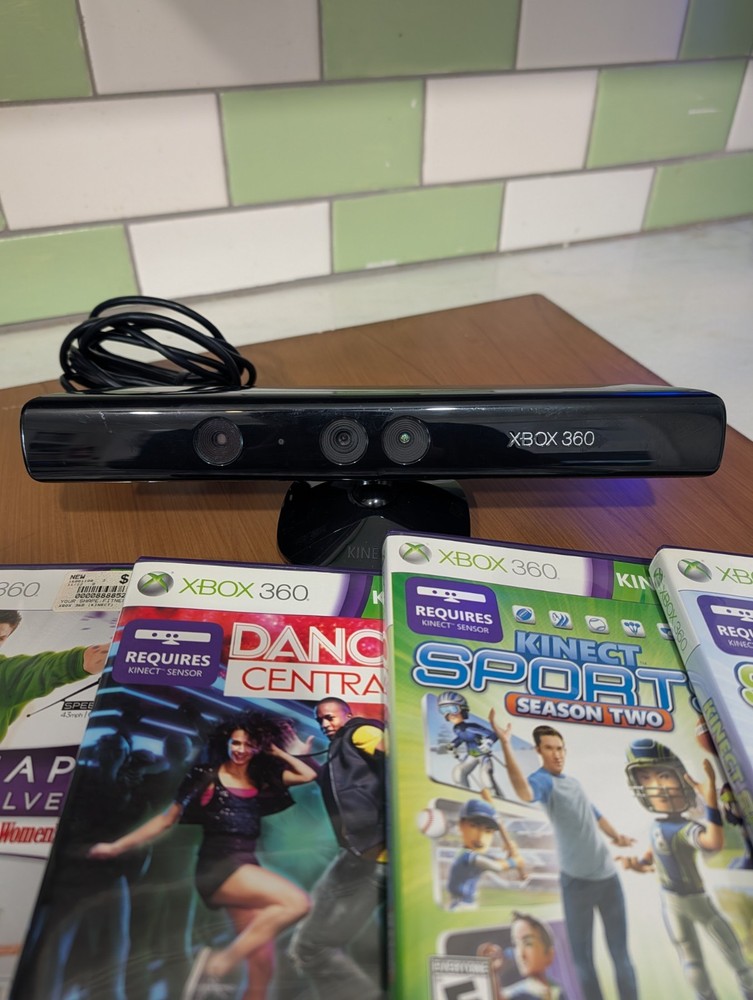 Microsoft Xbox 360 Kinect Sensor Bar + 4 Games Bundle
