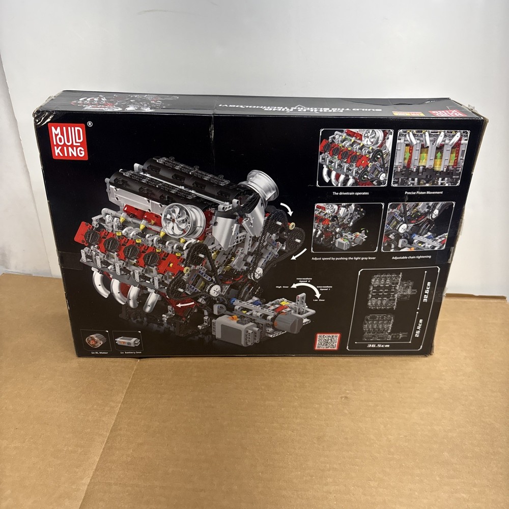 Mould King V8 Engine Model kit 10130 Motorized Car Building Blocks Open Box