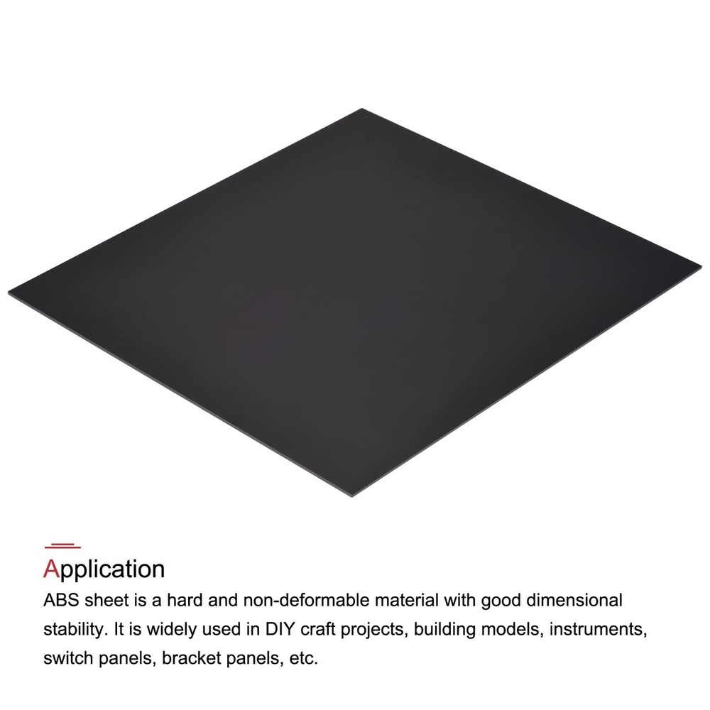 Black ABS Plastic Sheet 12x12x0.06 Inch, Panel