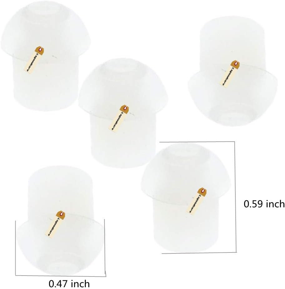 Lsgoodcare 50Pack White Silicone Rubber Replacement Mushroom Eartips Earbud Comp