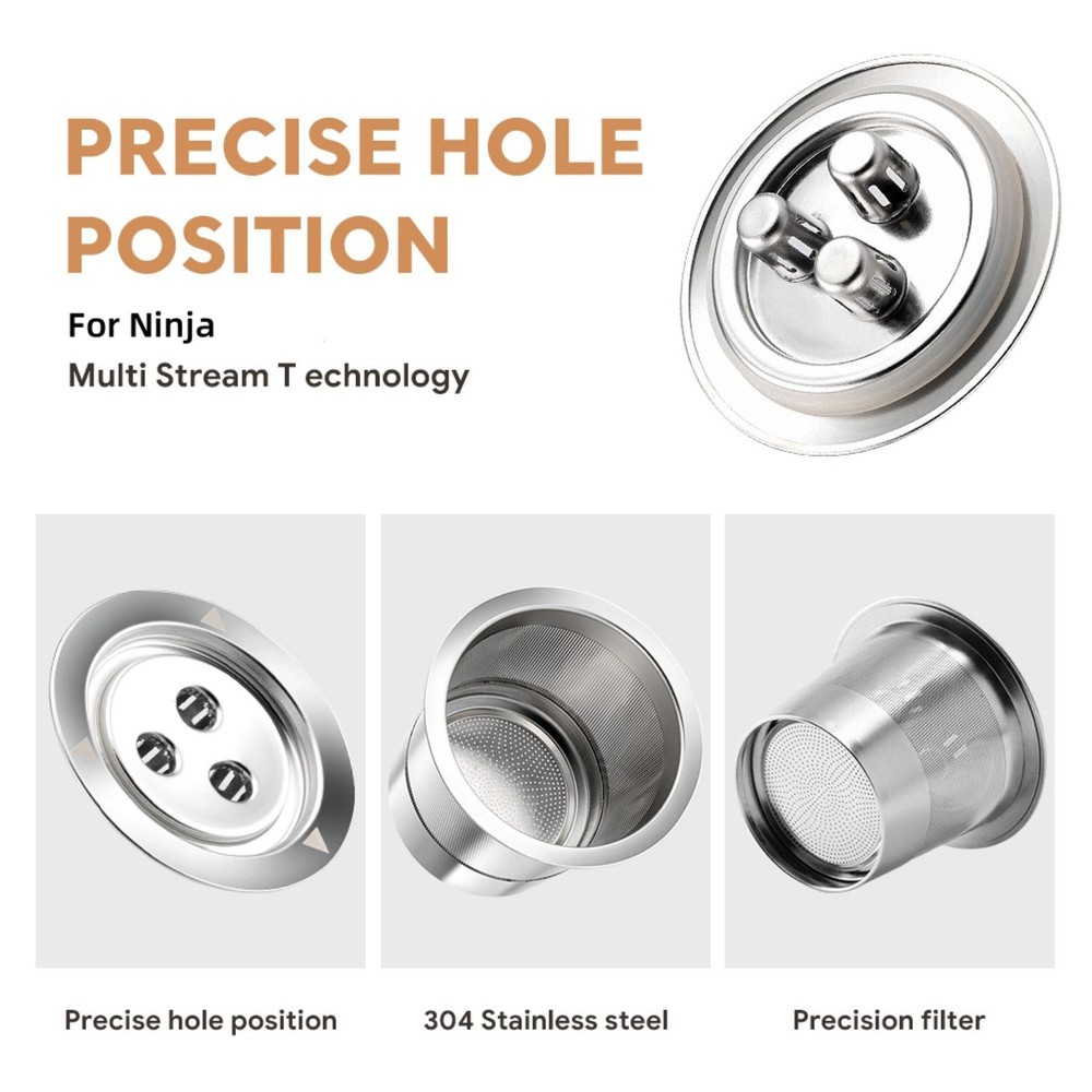 Silver Stainless Steel Capsule Filter Shell Accessory For Ninja Coffee Machine