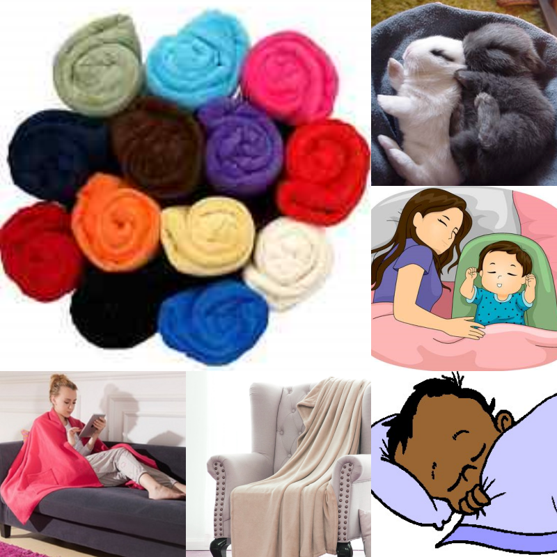 BED SOLID REVERSIBLE FLEECE THROW MULTIPURPOSE SMALL BLANKET SIZE 50" X 60"