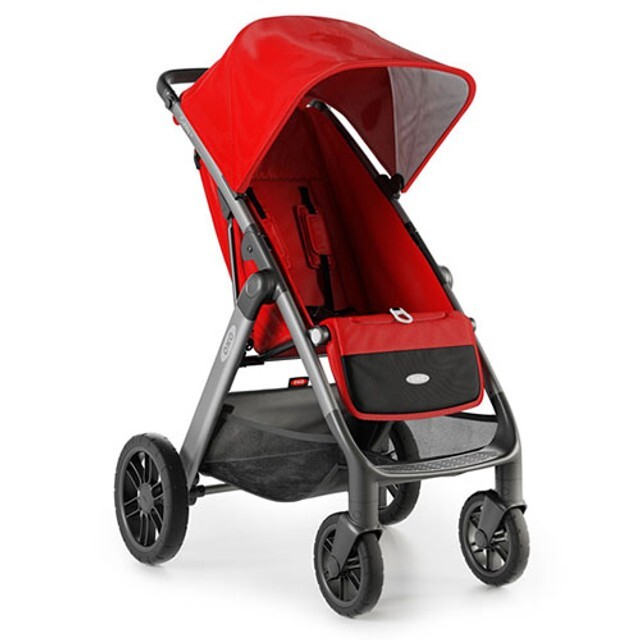OXO Tot Cubby Plus Stroller, Charcoal / Red