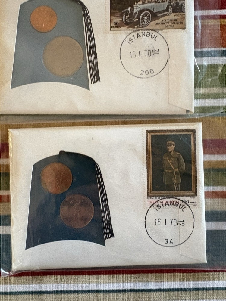 Three Turkish COIN SETS 1970 First Day Covers