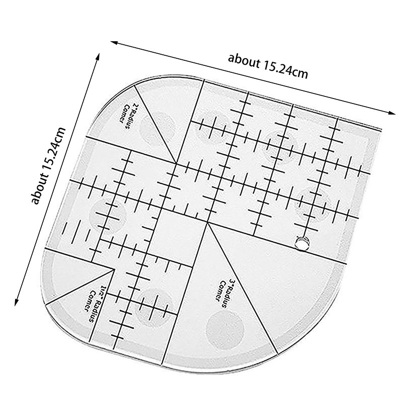 1Pc Multi Functional Angle Cutting Ruler Acrylic Ruler Round Edge Template Ruler