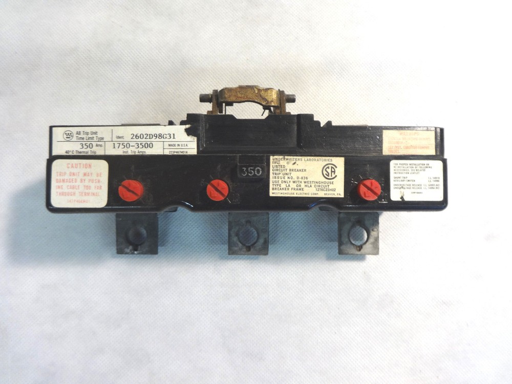 WESTINGHOUSE 2602D98G31 350 AMP TRIP UNIT