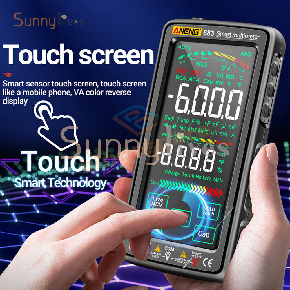 ANENG 683 6000Counts Large Touch Screen Digital Multimeter Burn proof Multimeter