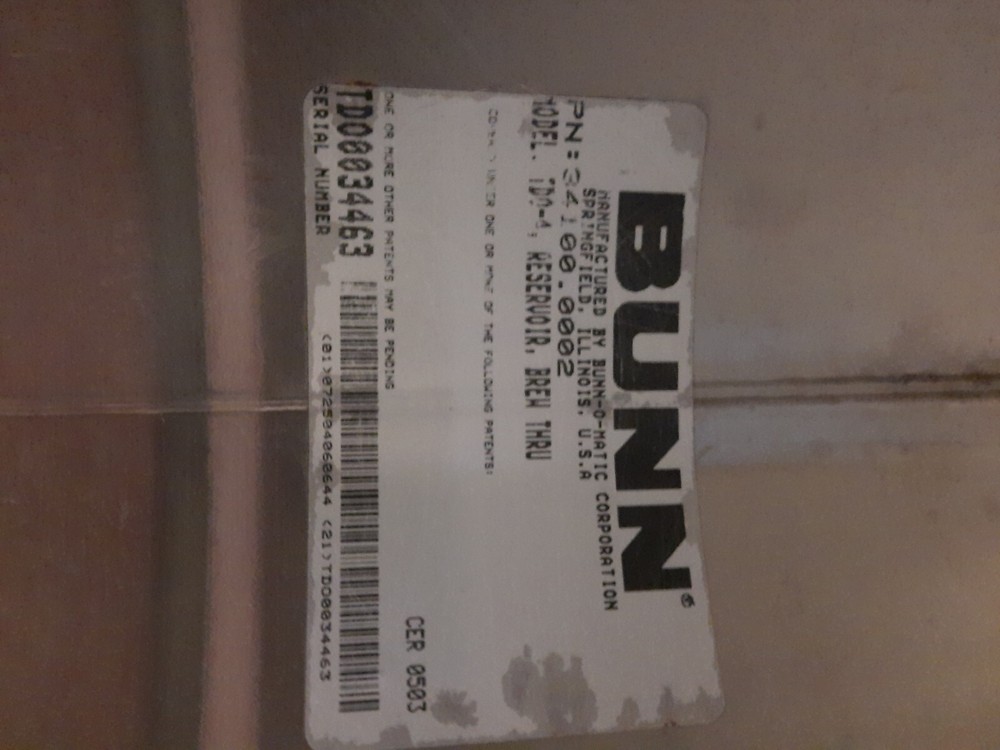 BUNN ICED TEA DISPENSER COMMERICAL TD0-4