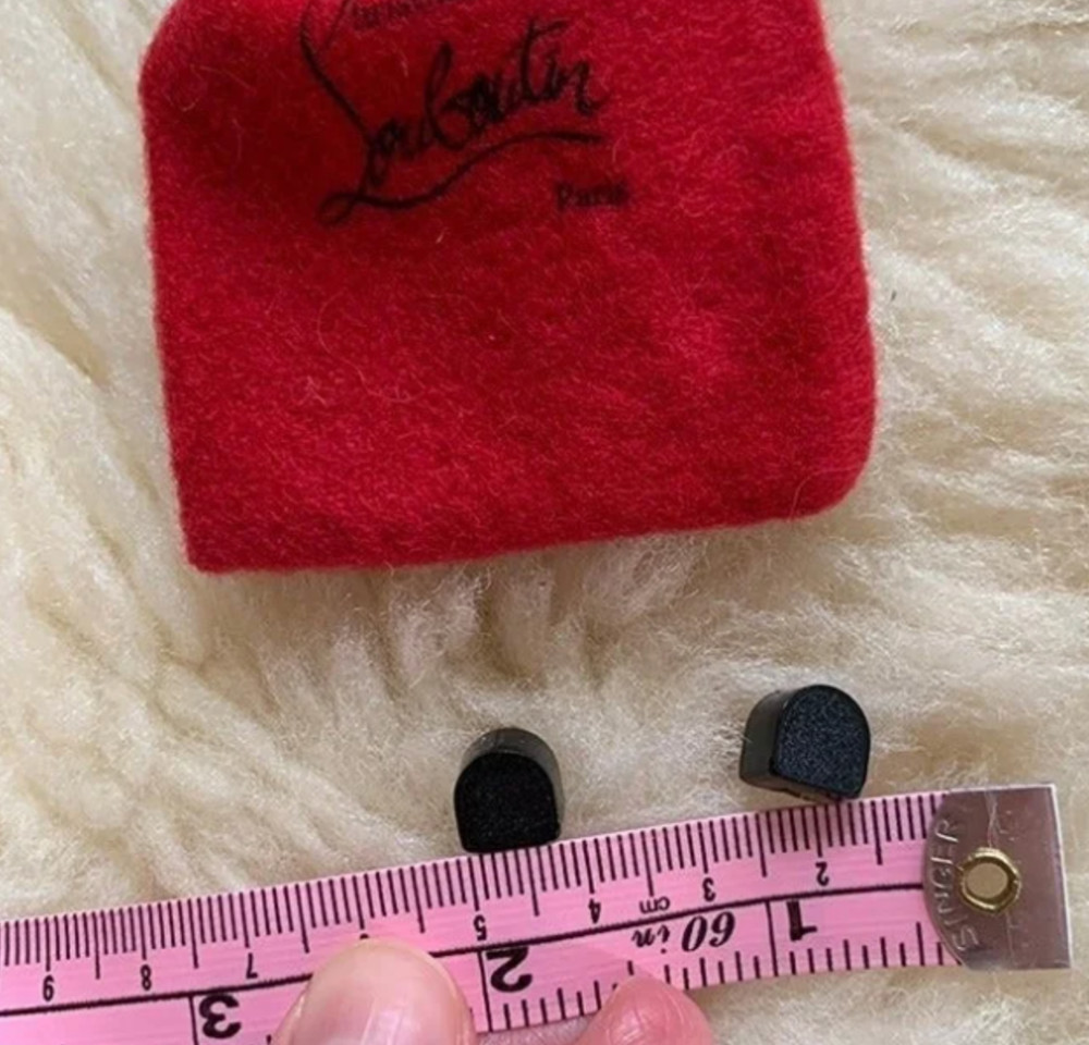 NEW Christian Louboutin Replacement Heel Black Protector Caps Tips 7mm