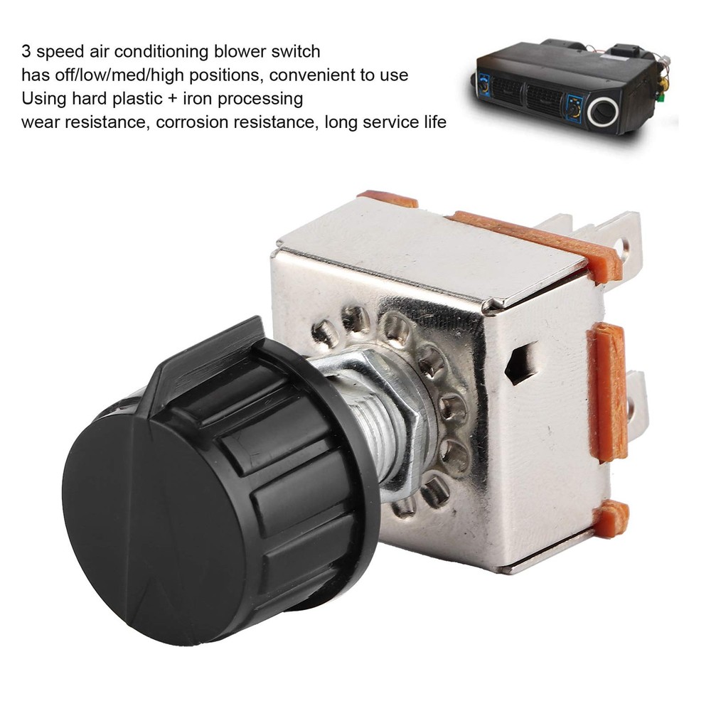 Universal Blower Motor Switch - 3 Speed AC Air Conditioning Volume Control wi...