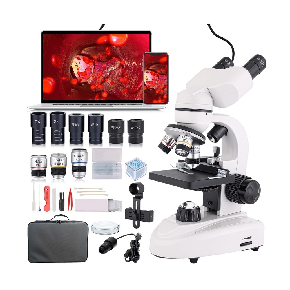 Binocular Compound Microscope 40X-2000X, Research Grade Professional Microsco...