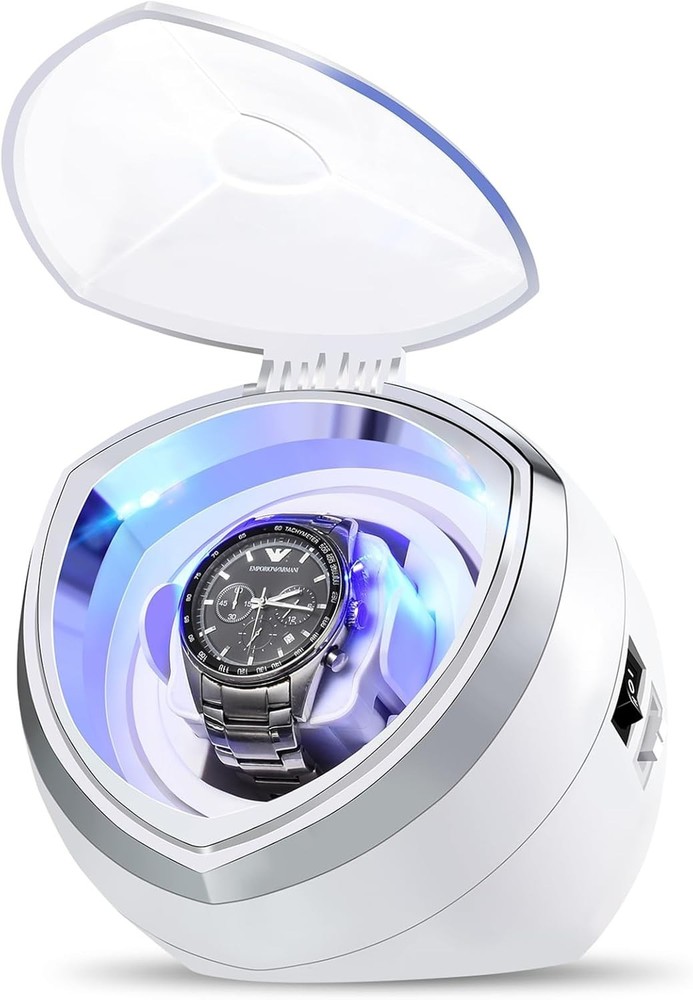 Single Automatic Watch Winder with Quiet Motor, 4 Rotation Mode Settings, Sui...