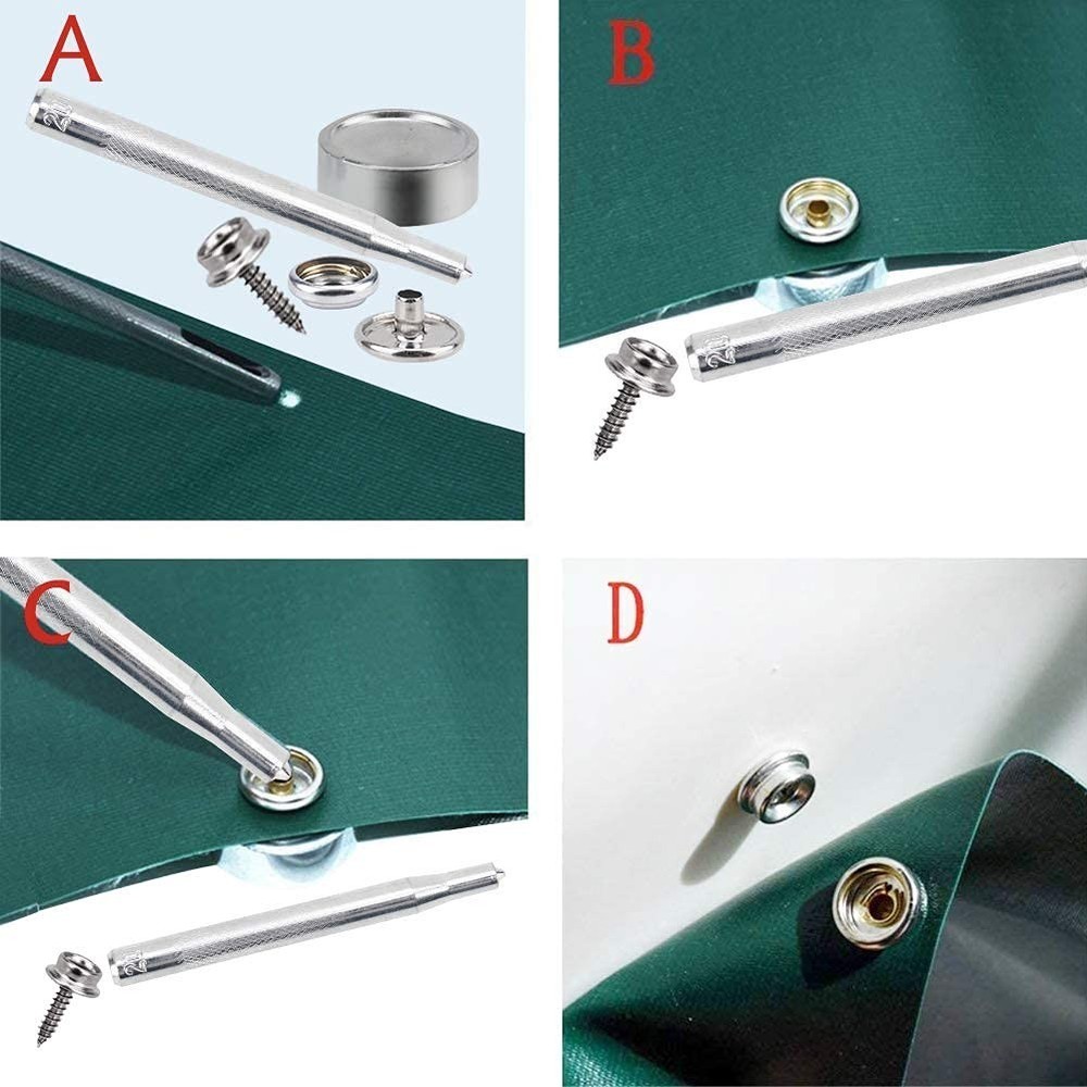 150 PCS Marine Grade Stainless Steel Canvas Snap Kit with Setting Tools