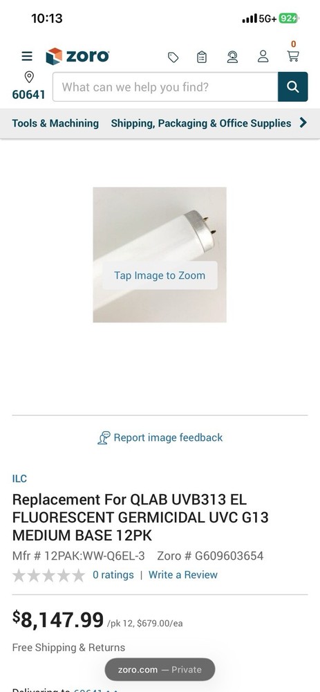 QLAB UVB-313EL Fluorescent Light Bulb 10 Total