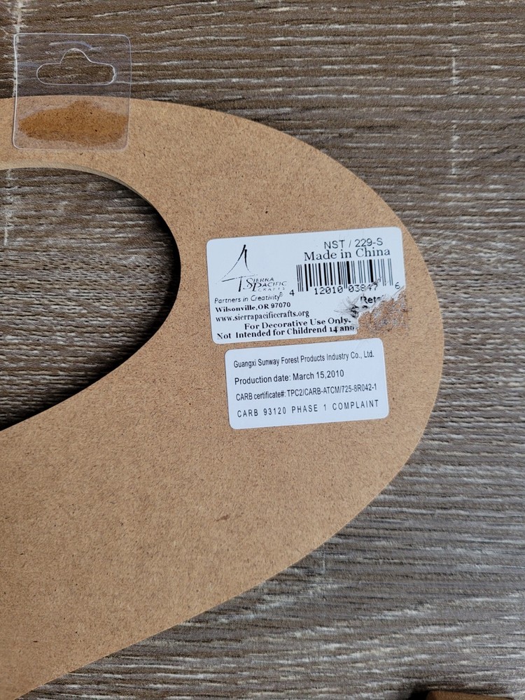 Chipboard Cut-Out Initial "S" For Crafts
