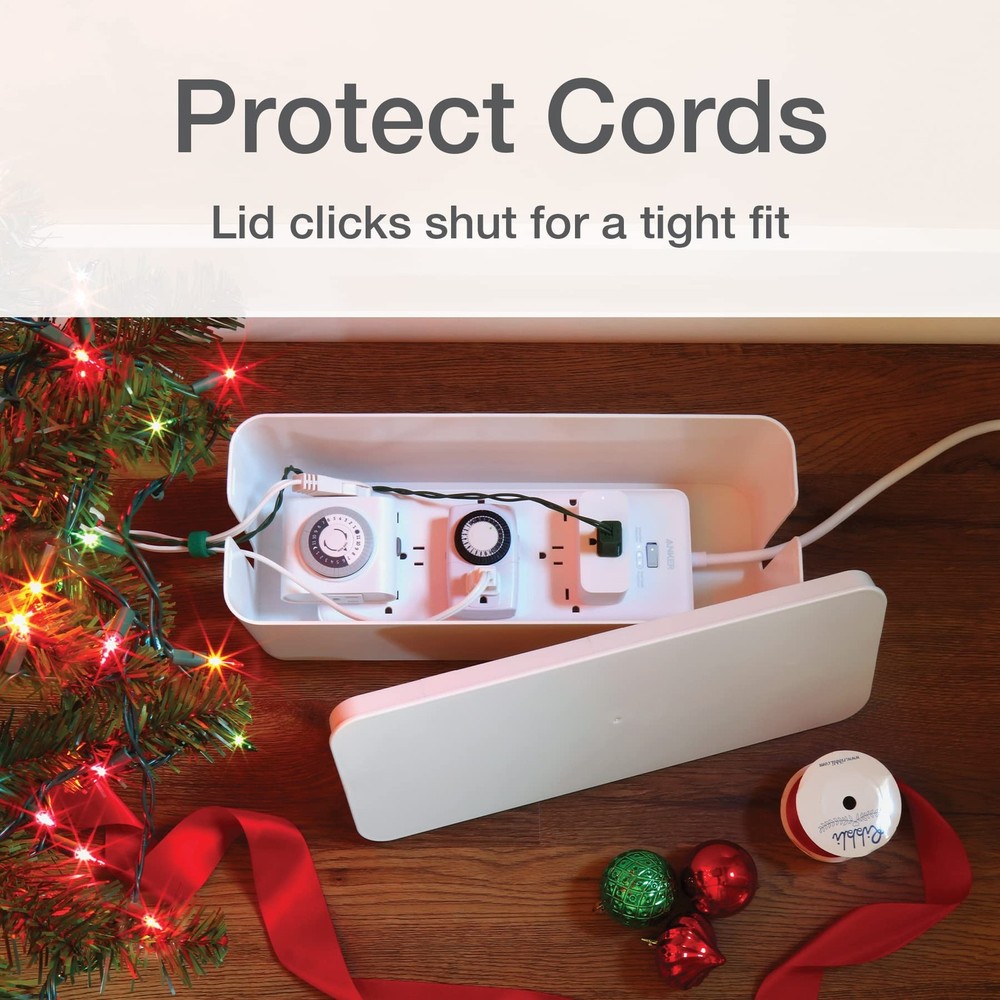 Oxford Cable Management Boxes 3 Pack Small Medium Large Power Strip Organizer Wh