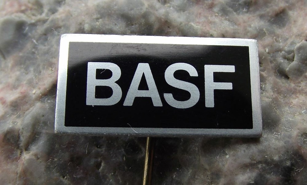 BASF German Vintage Computer Mainframe Consumer Electronics Technology Pin Badge