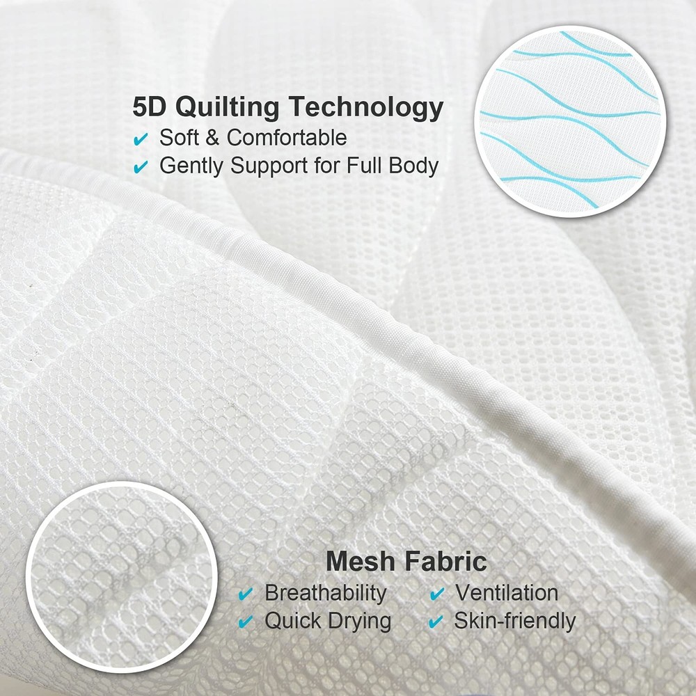 Ultimate Bath Pillow with Enhanced Support - Soft 5D Air Mesh & Suction Cups