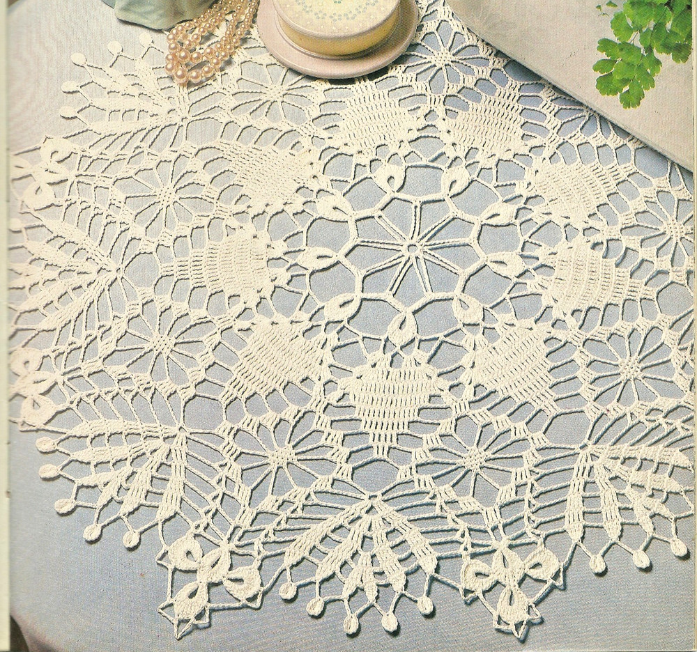 White Caprice Centerpiece Doily CROCHET PATTERN INSTRUCTION pages