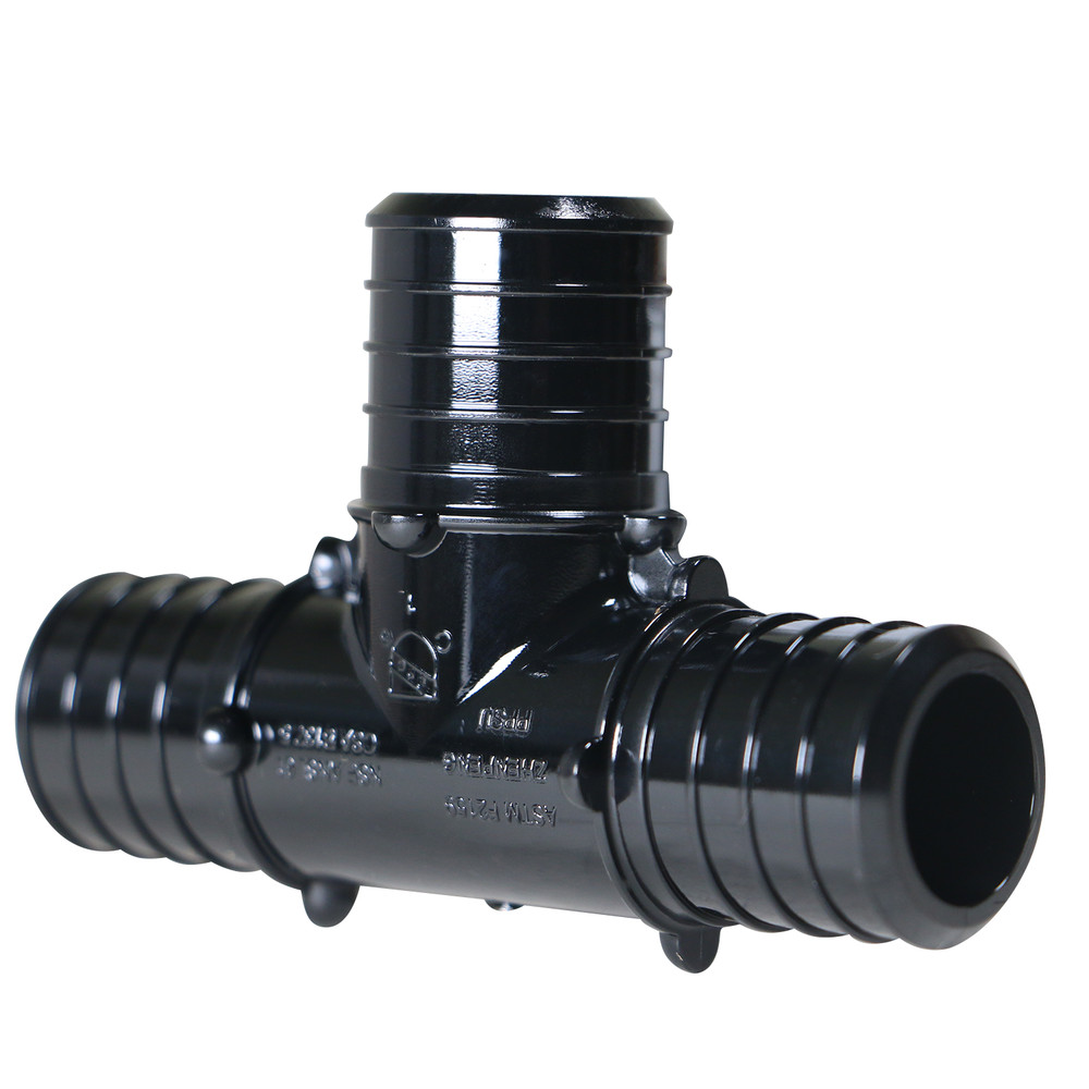 50 Pack XFITTING  1" Pex Tee Poly Alloy Crimp Plastic Fittings - NSF, CUPC